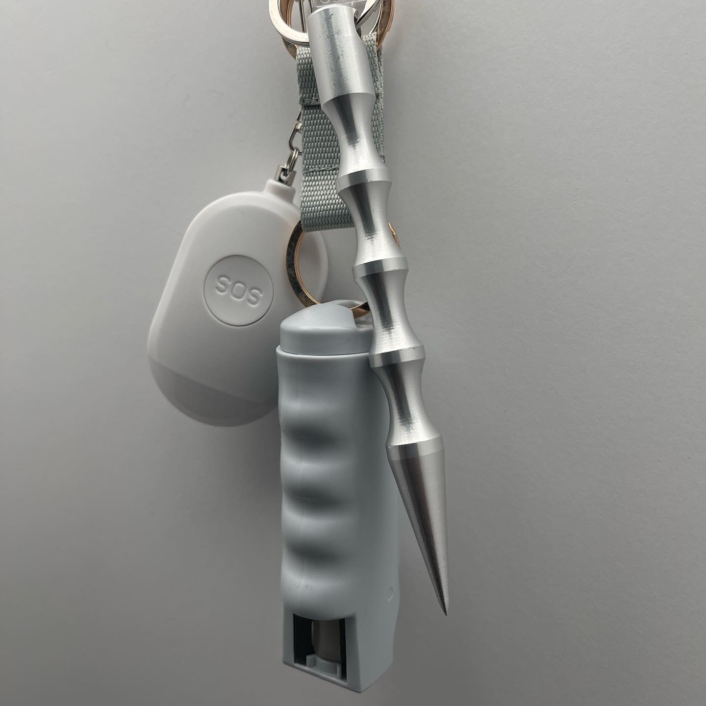 Gray Bunny Safety Keychain Set