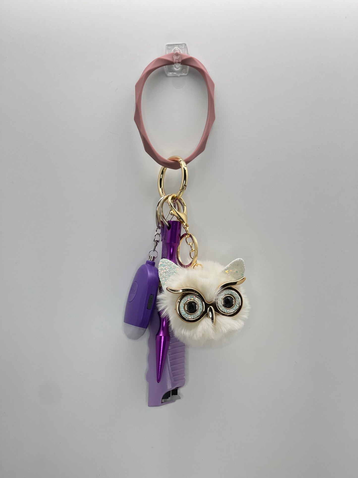 Purple Owl Safety Keychain Set