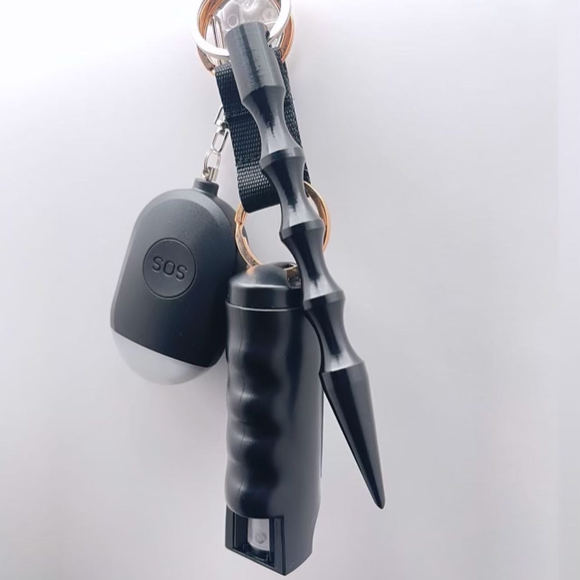 Black Bunny Safety Keychain Set