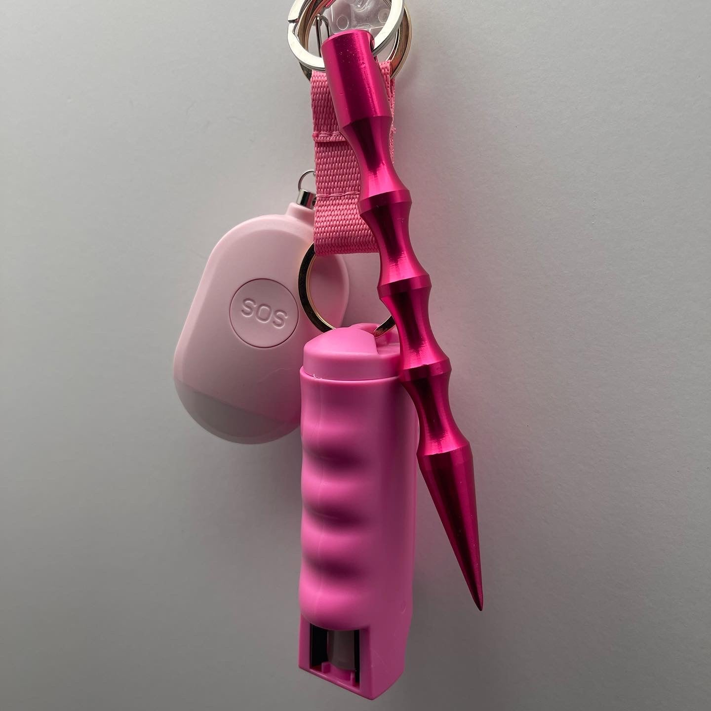 Pink Owl Safety Keychain Set