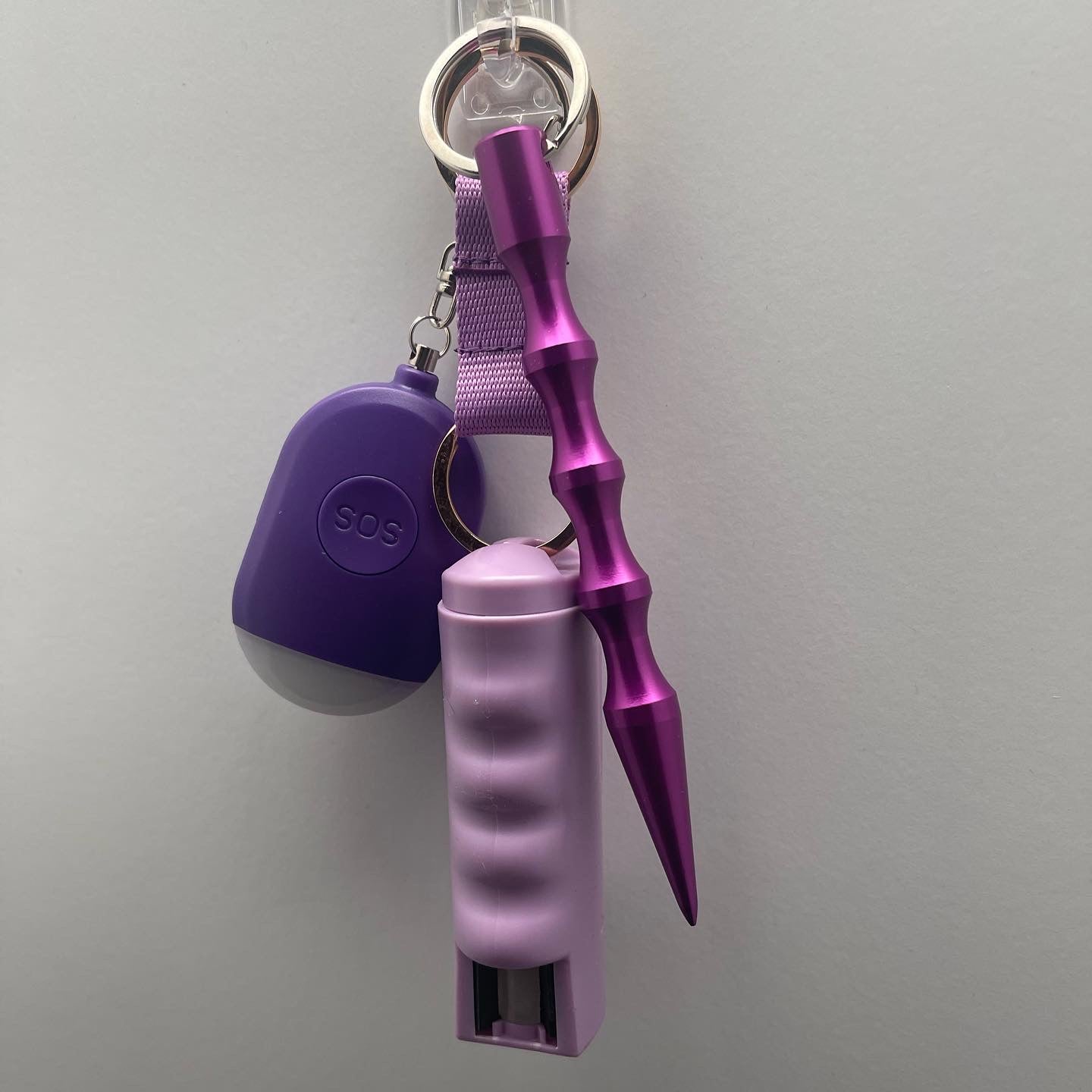 Purple Bunny Safety Keychain Set