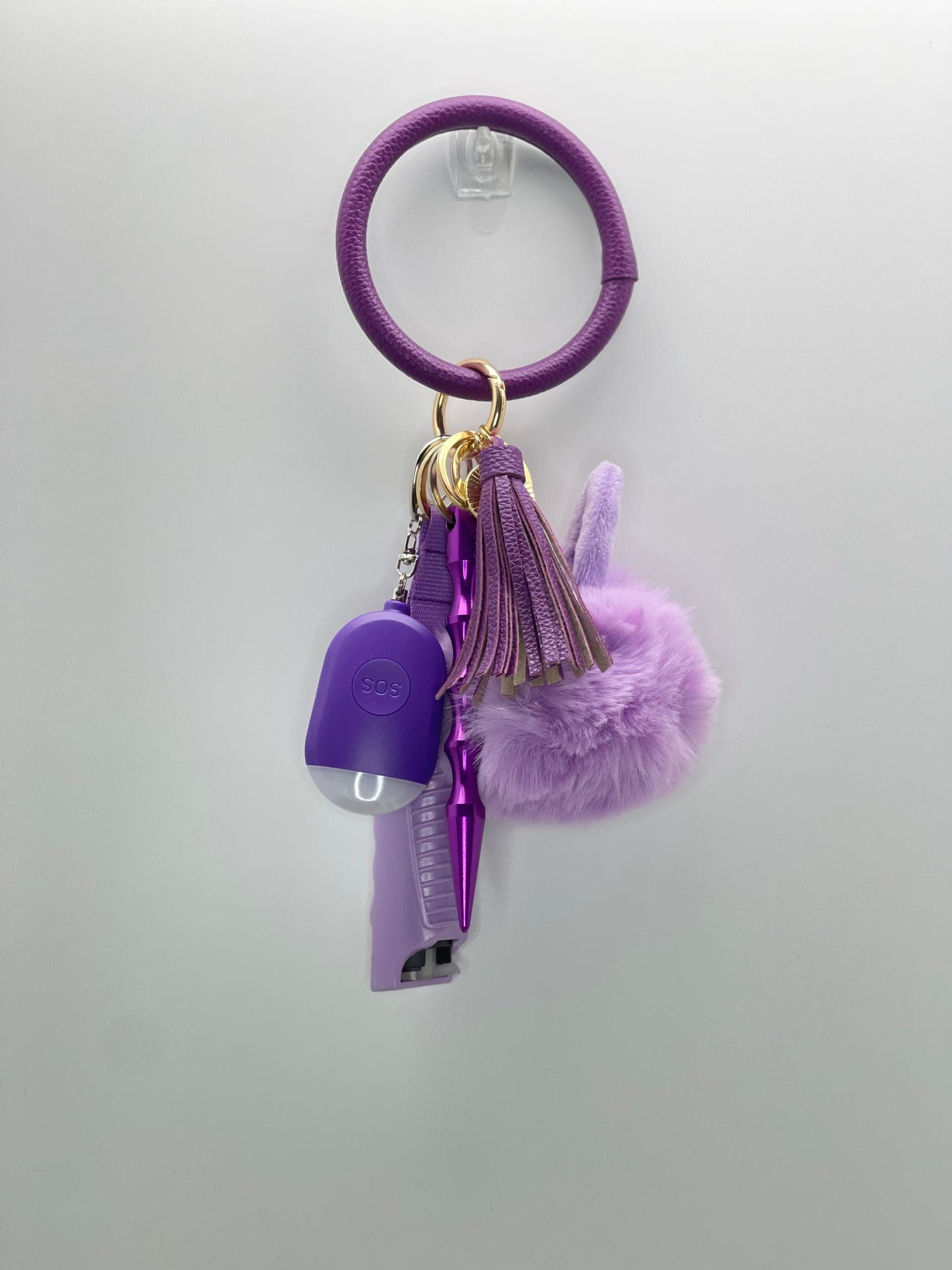 Purple Bunny Safety Keychain Set